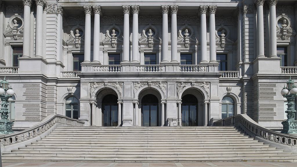 The Library of Congress Thomas Jefferson Building in Washington, seen from the west.