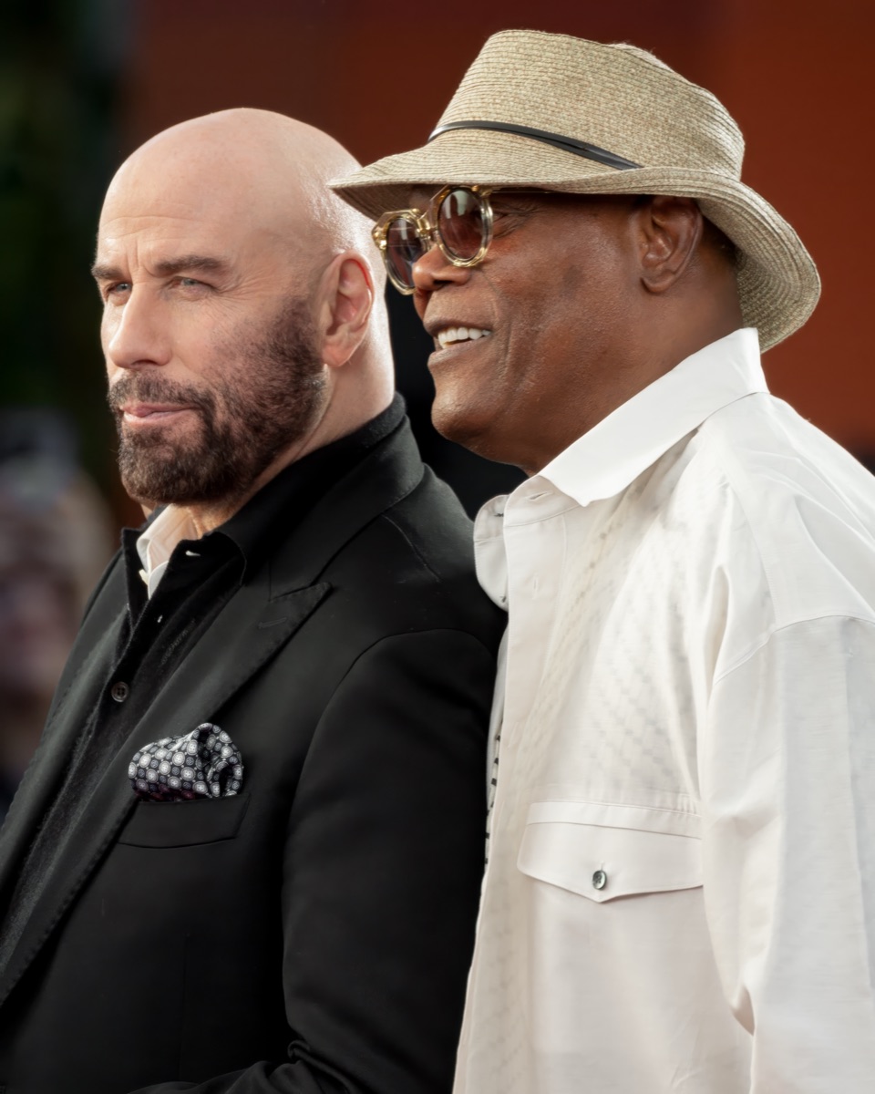 John Travolta and Samuel L. Jackson on a red carpet, 2024.